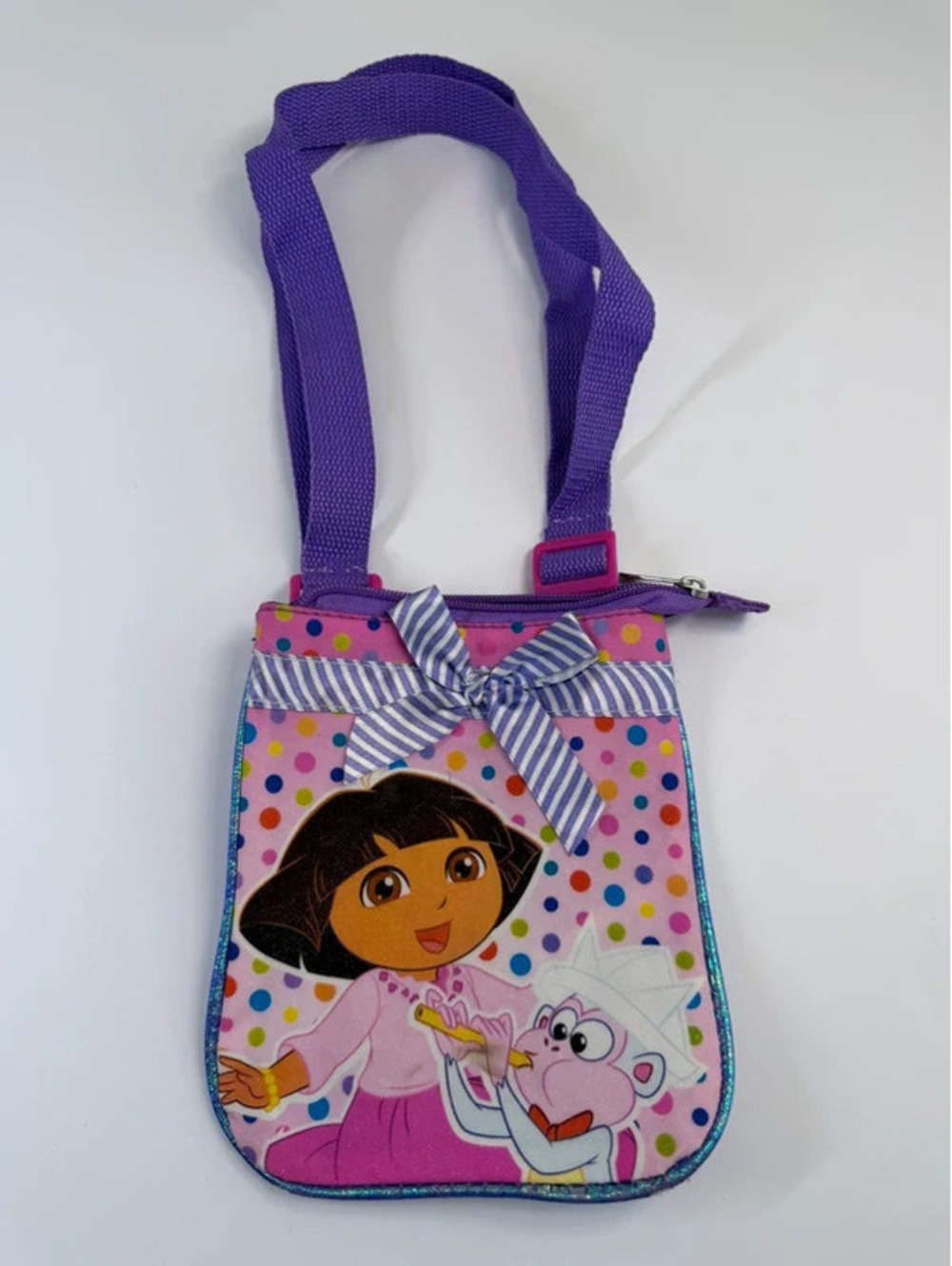 2013 Nickelodeon Dora the Explorer & Boots Polka Dot Crossbody Purse